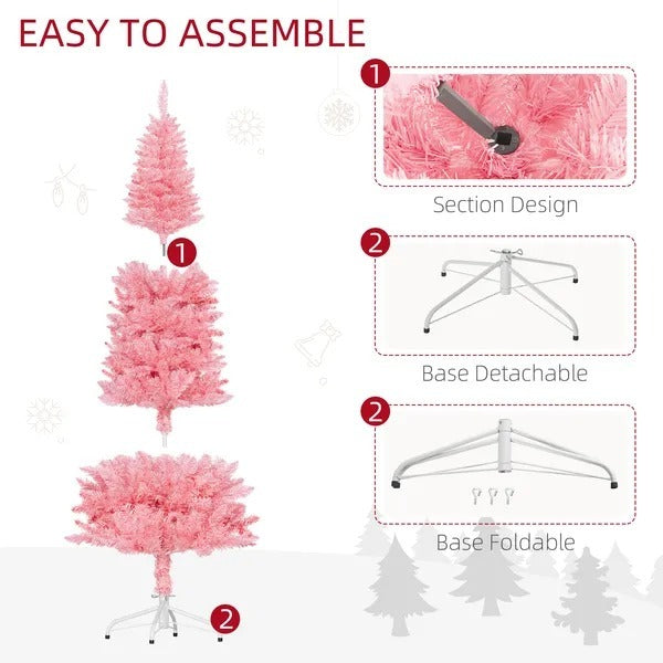 6ft Tall Pencil Artificial Christmas Tree With 479 Branch Tips With Steel Base EX-STOCK Canada