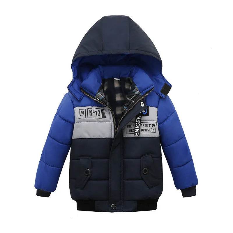 Small Medium-Sized Boys Cotton-Padded Fur Hoodie Winter Jackets for kids - EX-STOCK Canada