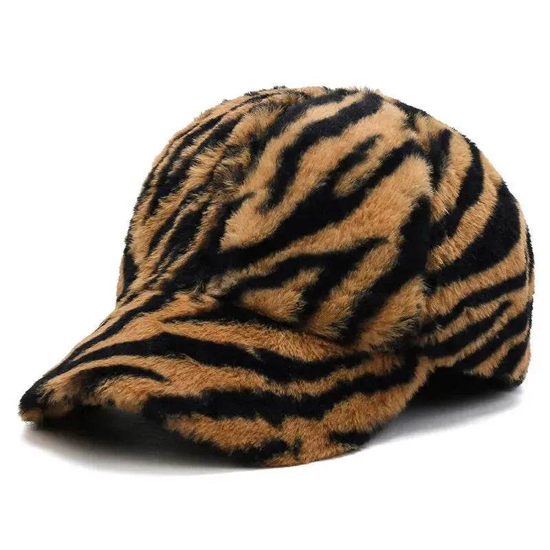 Fashion Leopard Fleece Baseball All-matching Peaked Cap - EX-STOCK Canada