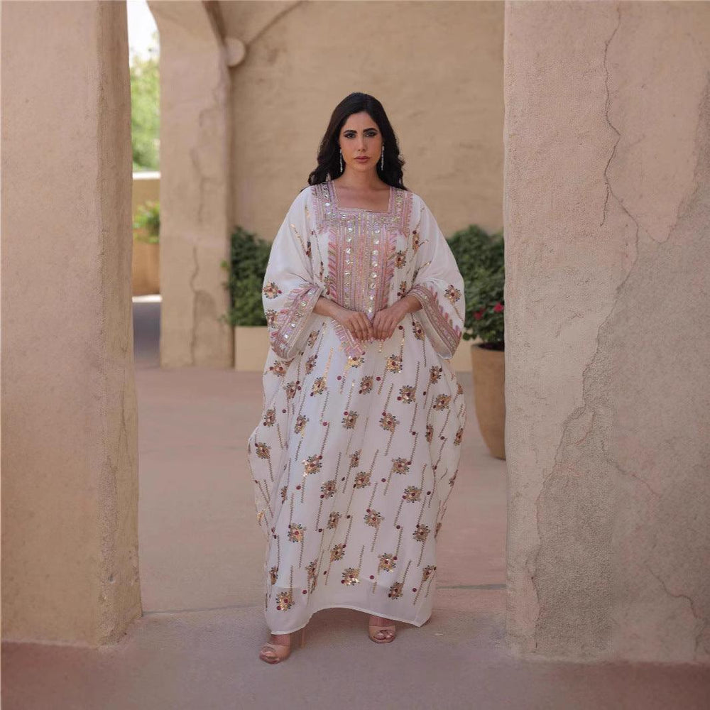 Loose Long Muslim Dress Kaftan With Headscarf - EX-STOCK Canada