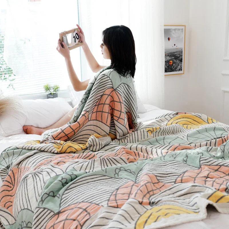 Gauze Towel Duvet Single Double Air Conditioning Warm Blanket EX-STOCK Canada