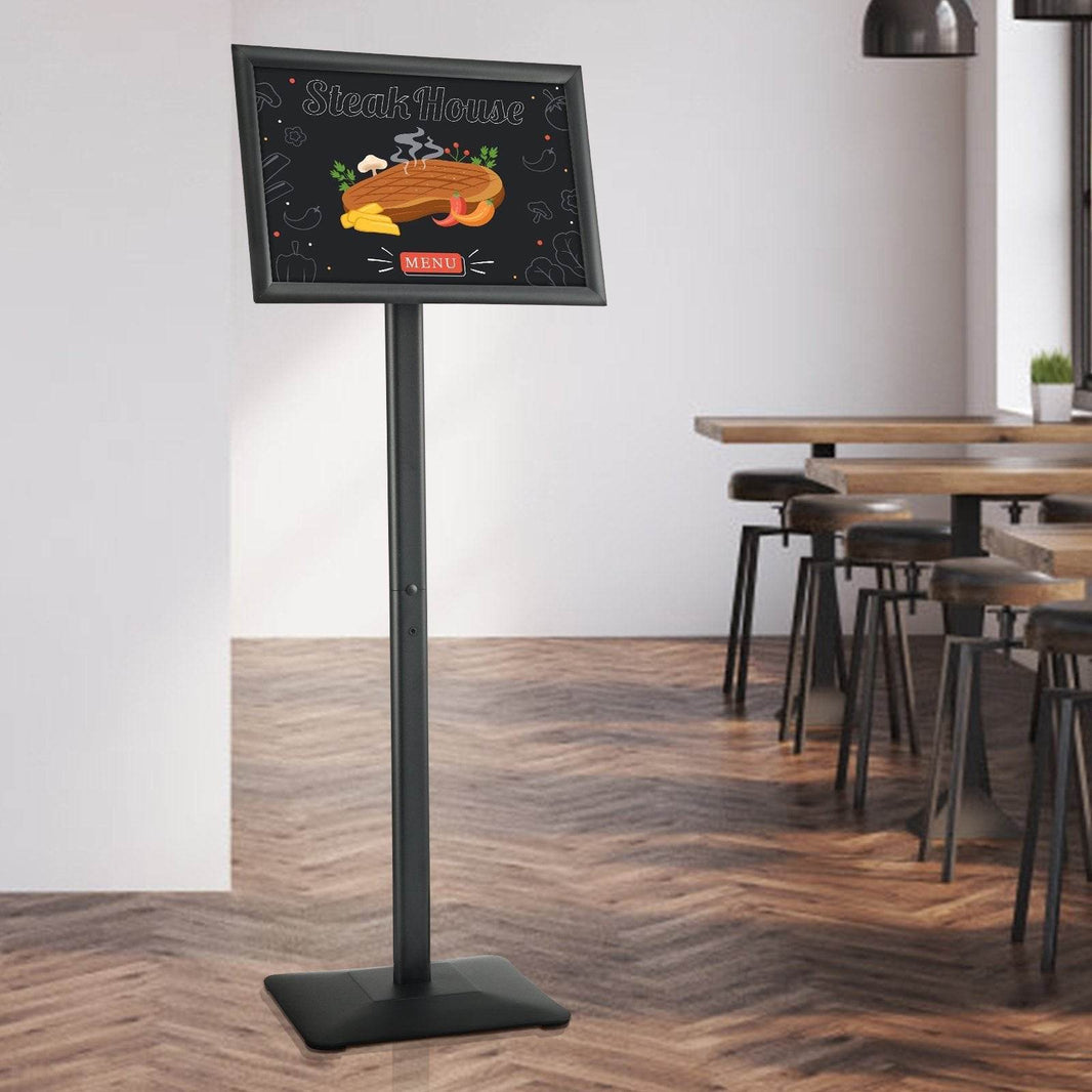 Pedestal Sign Holder, 11 X 17 Inch Vertical And Horizontal Adjustable Poster Stand, Heavy-Duty Floor Standing Sign Holder With Metal Base For Display, Advertisement, And Outdoor, Black - EX-STOCK Canada