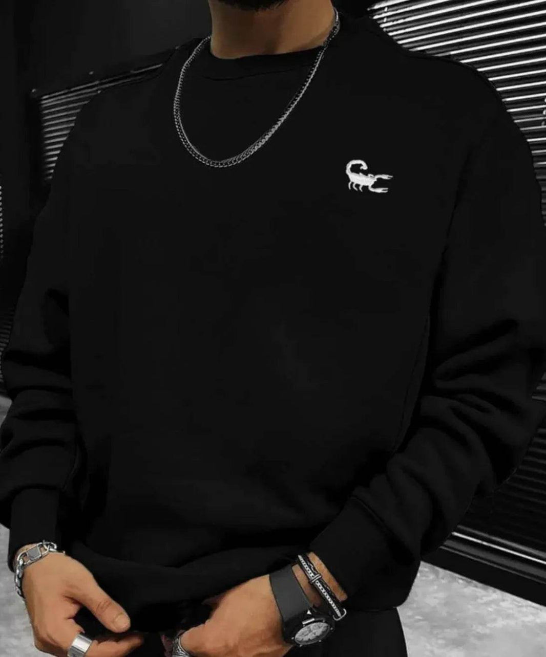 Dark Style Printed Men Crew neck Pullover Sweatshirt - EX-STOCK Canada