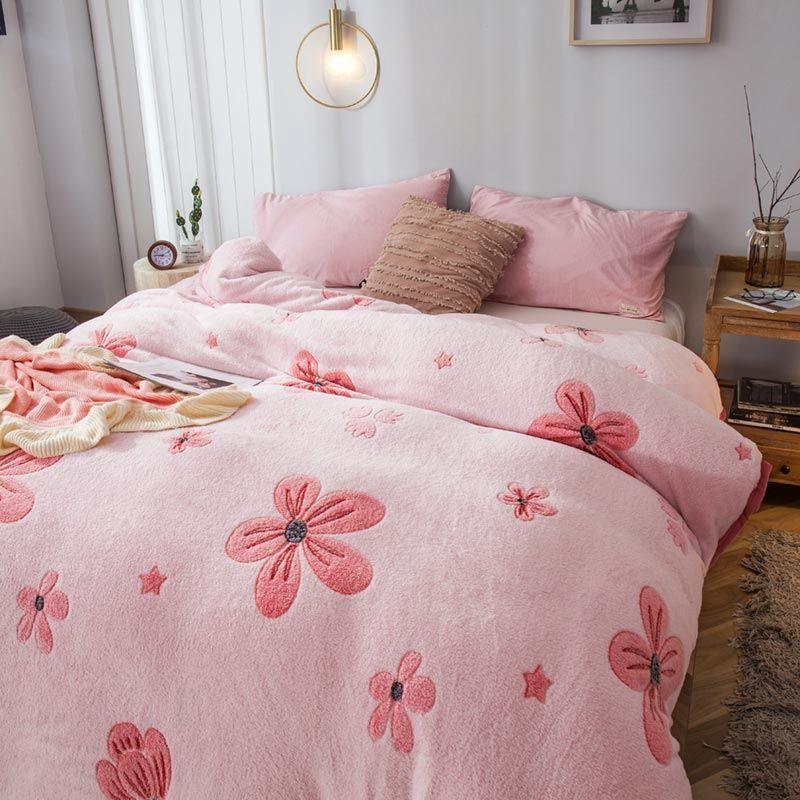 Plush Thick Snowflake Duvet Cover Single Piece Flannel EX-STOCK Canada