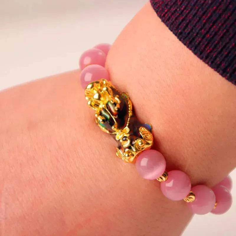 3D Gold Plated PiXiu Crystal Beaded Bracelet - EX-STOCK Canada