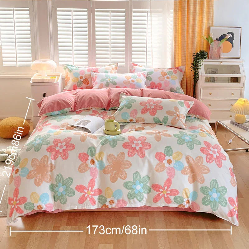 3 Piece Spring Floral Duvet Cover Set For Women Adults Home Bedroom Flowers Bedding Set With 2 Pillowcases Twin Full Queen King Size EX-STOCK Canada