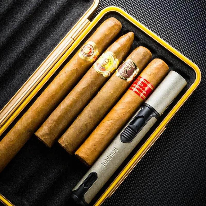 Luxury Portable Aviation Aluminum Humidor Cigar Case - EX-STOCK Canada