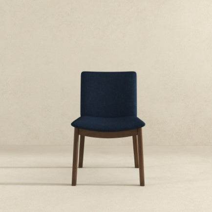 Laura Blue Linen Solid Wood Dining Chair Set Of 2 Mid-Century Modern Style - EX-STOCK Canada