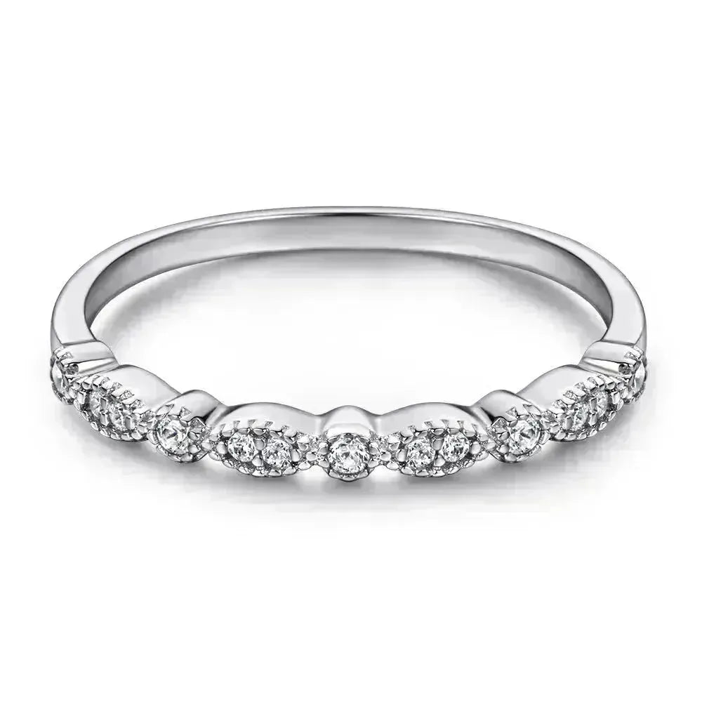 Anneau de mode Set dames 925 STERLING Silver combinaison bague de mariage Femmes