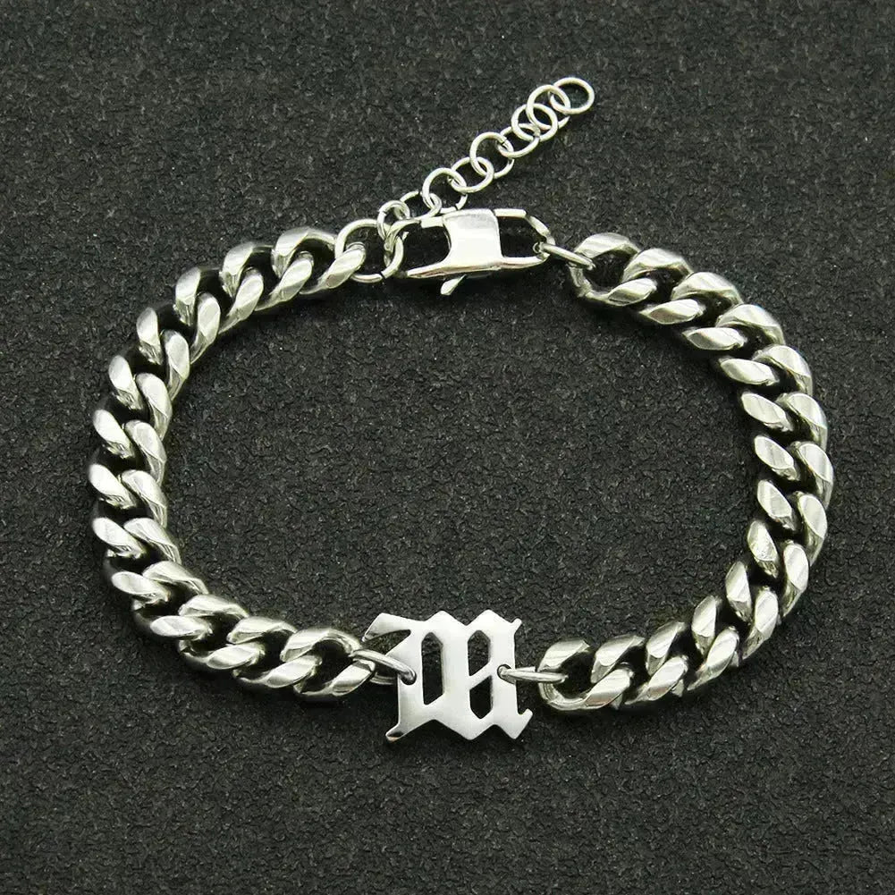 Bracelet de chaîne de liaison cubaine en acier en titane
