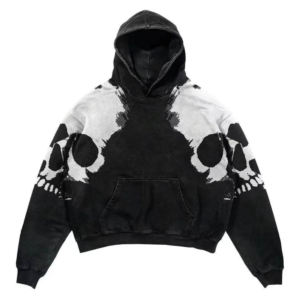 Men Skull Gothic Vintage Hoodie Sweatshirt Pullover top - EX-STOCK Canada