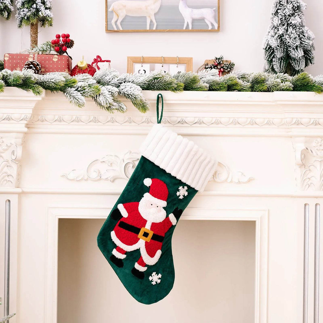 Christmas Decorations Gold Velvet Patch Christmas Stockings - EX-STOCK Canada