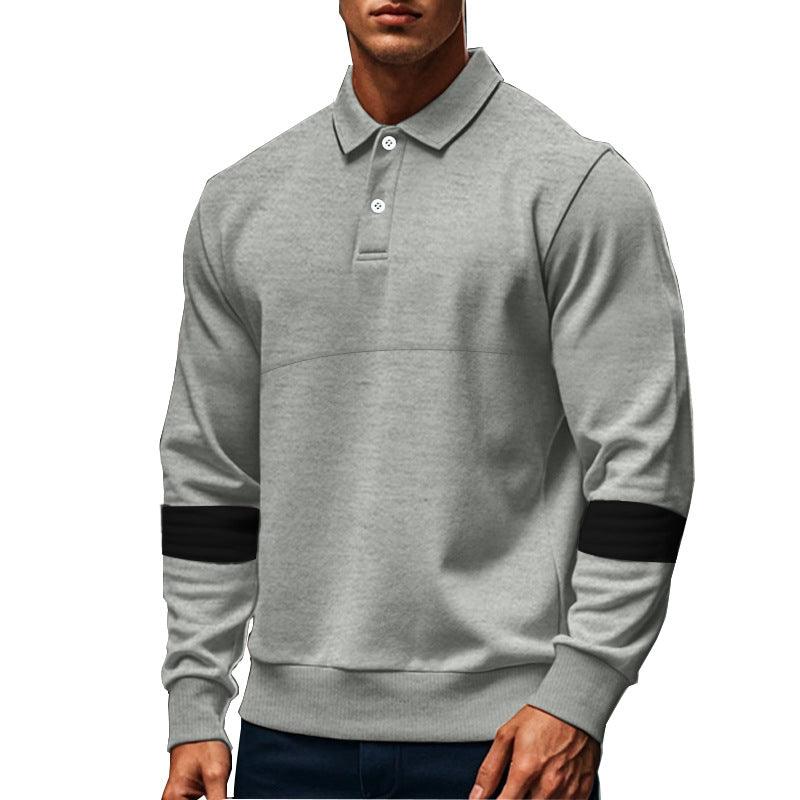 Maglietta Polo da Uomo alla Moda a Maniche Lunghe con Colletto e Bottoni, Top Sportivo Casual Largo, Abbigliamento Autunno PrimaveraEX-STOCK Canada