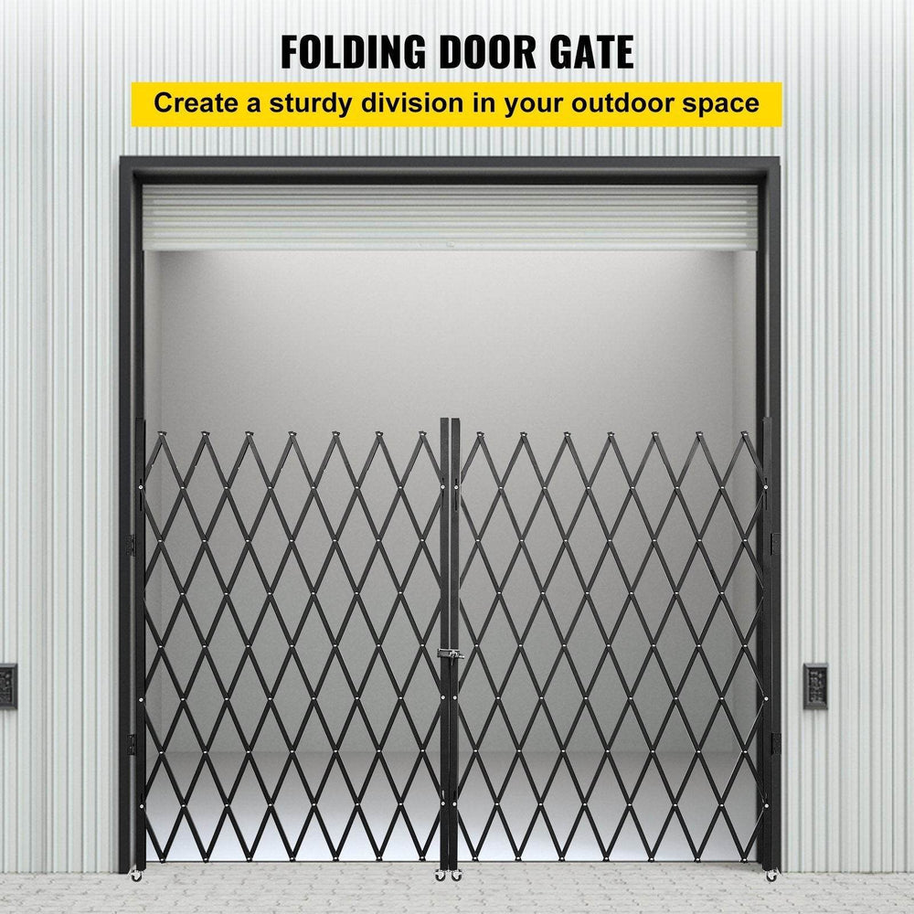 Double Folding Security Gate, 5.1 H X 10.2 W Folding Door Gate, Steel Accordion Security Gate, Flexible Expanding Security Gate, 360 Rolling Barricade Gate, Scissor Gate Or Door With Keys - EX-STOCK Canada