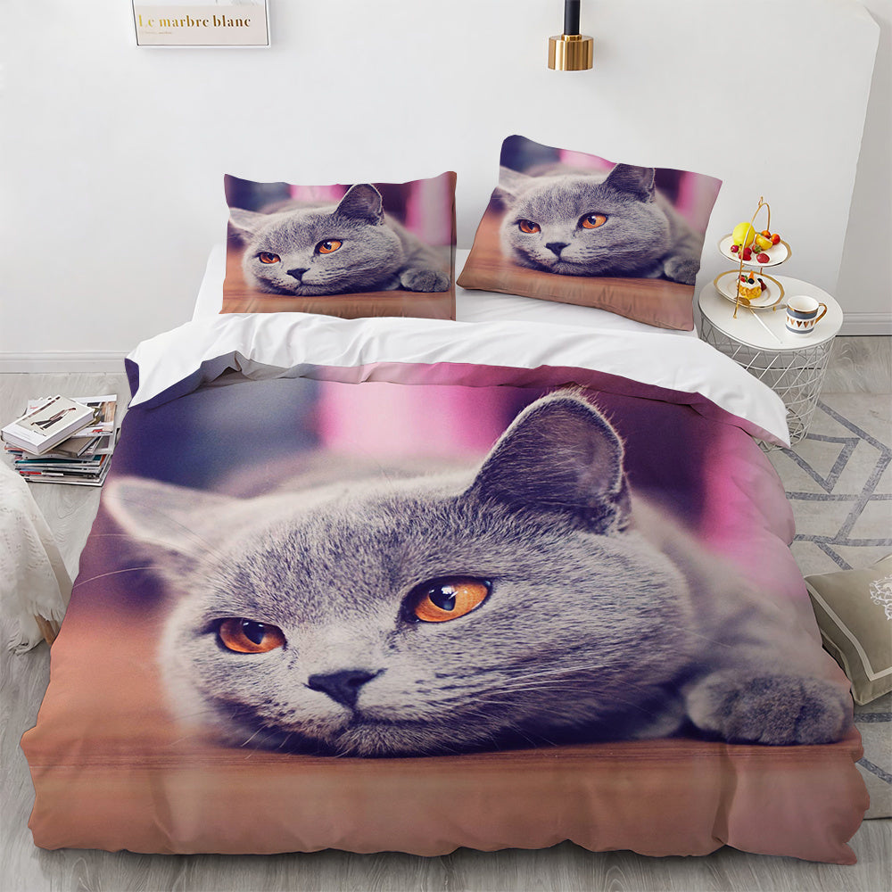 White Cute Cat Bedding Set Girl Ladies Bedroom Comfort Duvet Cover EX-STOCK Canada