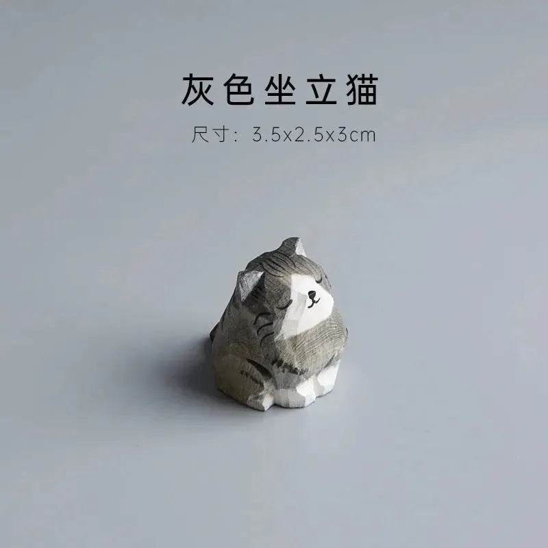 Creative Decorative Hand carved wooden Cat Trinkets Ornaments - EX-STOCK Canada