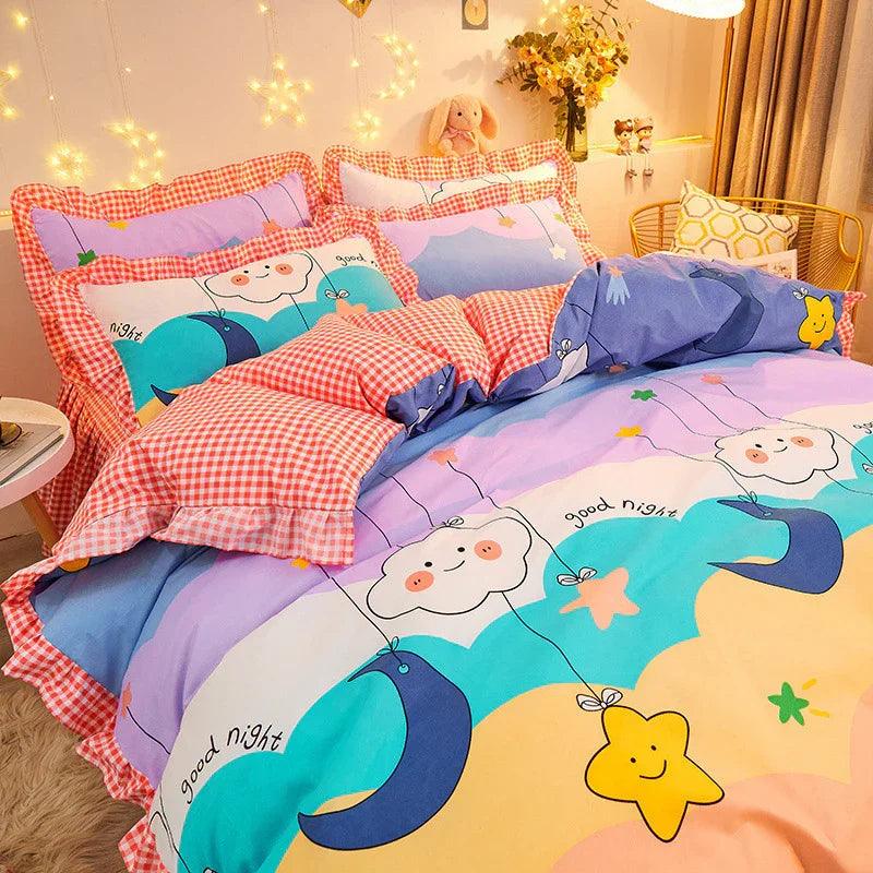 Cotton Floral Duvet Cover Bed Sheet Bed Skirt Three Or Four Piece Suit EX-STOCK Canada