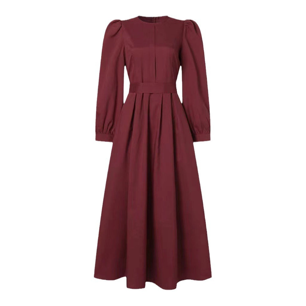 Robe longue musulmane décontractée à ceinture, couleur unie, avec fermeture éclair EX-STOCK Canada