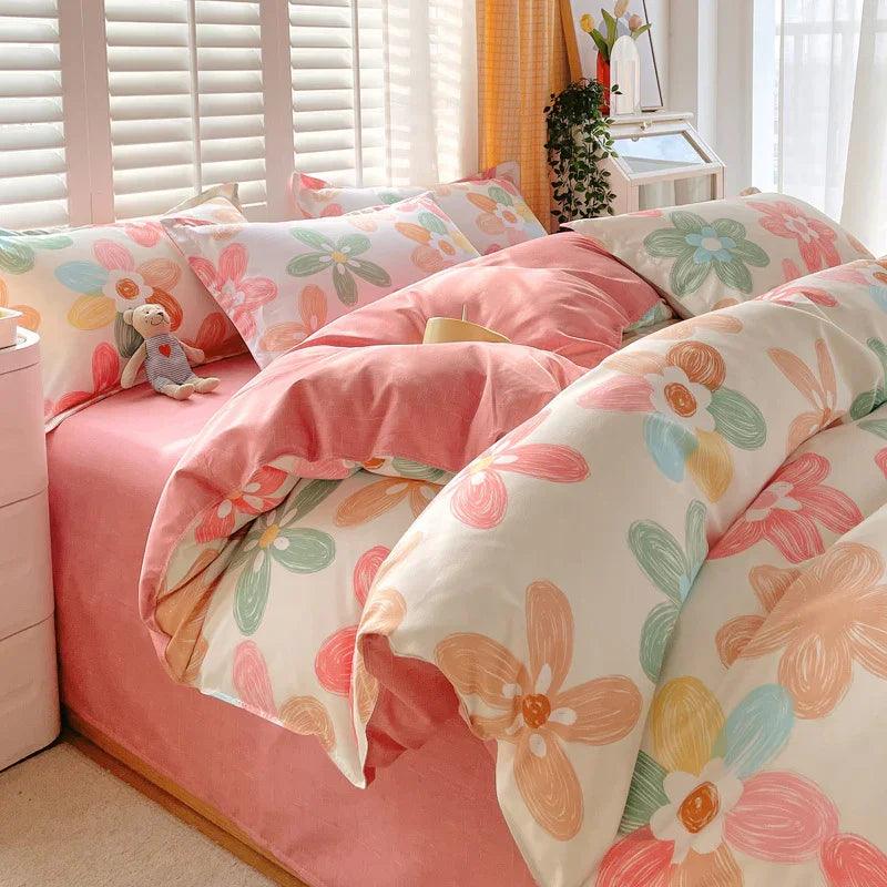3 Piece Spring Floral Duvet Cover Set For Women Adults Home Bedroom Flowers Bedding Set With 2 Pillowcases Twin Full Queen King Size EX-STOCK Canada