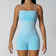 Hip Rise Waist Tight Sleeveless Yoga Jumpsuit Short Workout Romper - EX-STOCK Canada