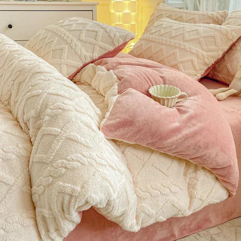 Winter Thickened Tailian Milk Fiber Soft Thermal Duvet Cover Sheets EX-STOCK Canada