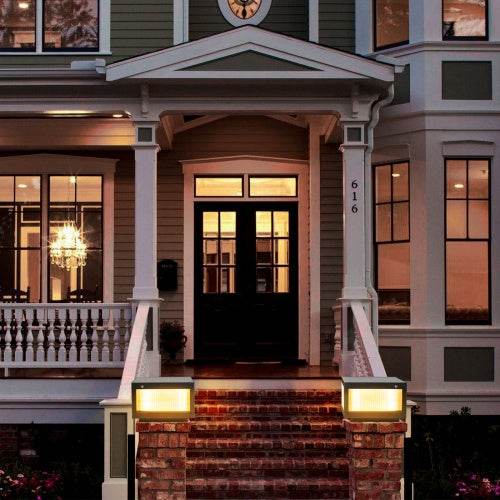 Solar Wall Light With Dimmable LED-2 Package Landscape Pathway Lighting - EX-STOCK Canada