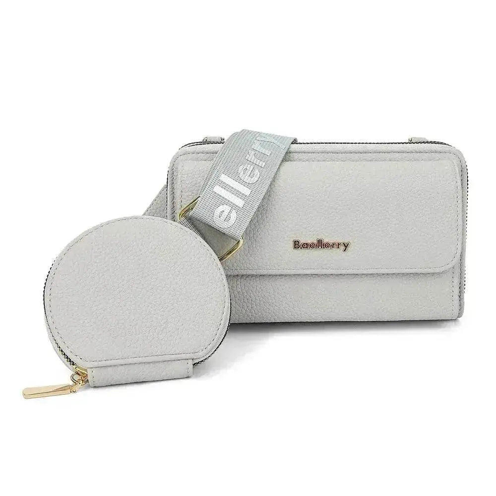 2pcs Lychee Texture Composite Bag Fashion Mobile Phone Bag With Small Coin Purse Letter Print Zipper Crossbody Shoulder Bag - EX-STOCK Canada