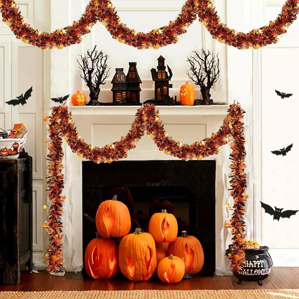 3 Pcs Halloween Decorations, Orange Metallic Tinsel Twist, 19.7 Feet-Cannot Be Listed On Amazon Platform - EX-STOCK Canada