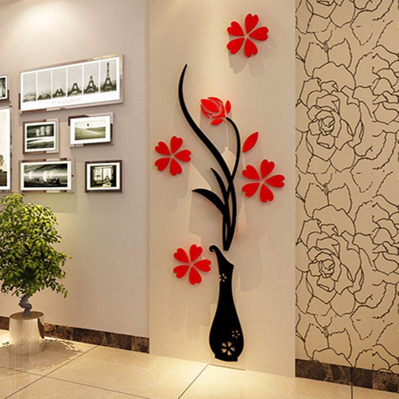 Creative vase acrylic 3D wall sticker Home Wall Decals - EX-STOCK Canada