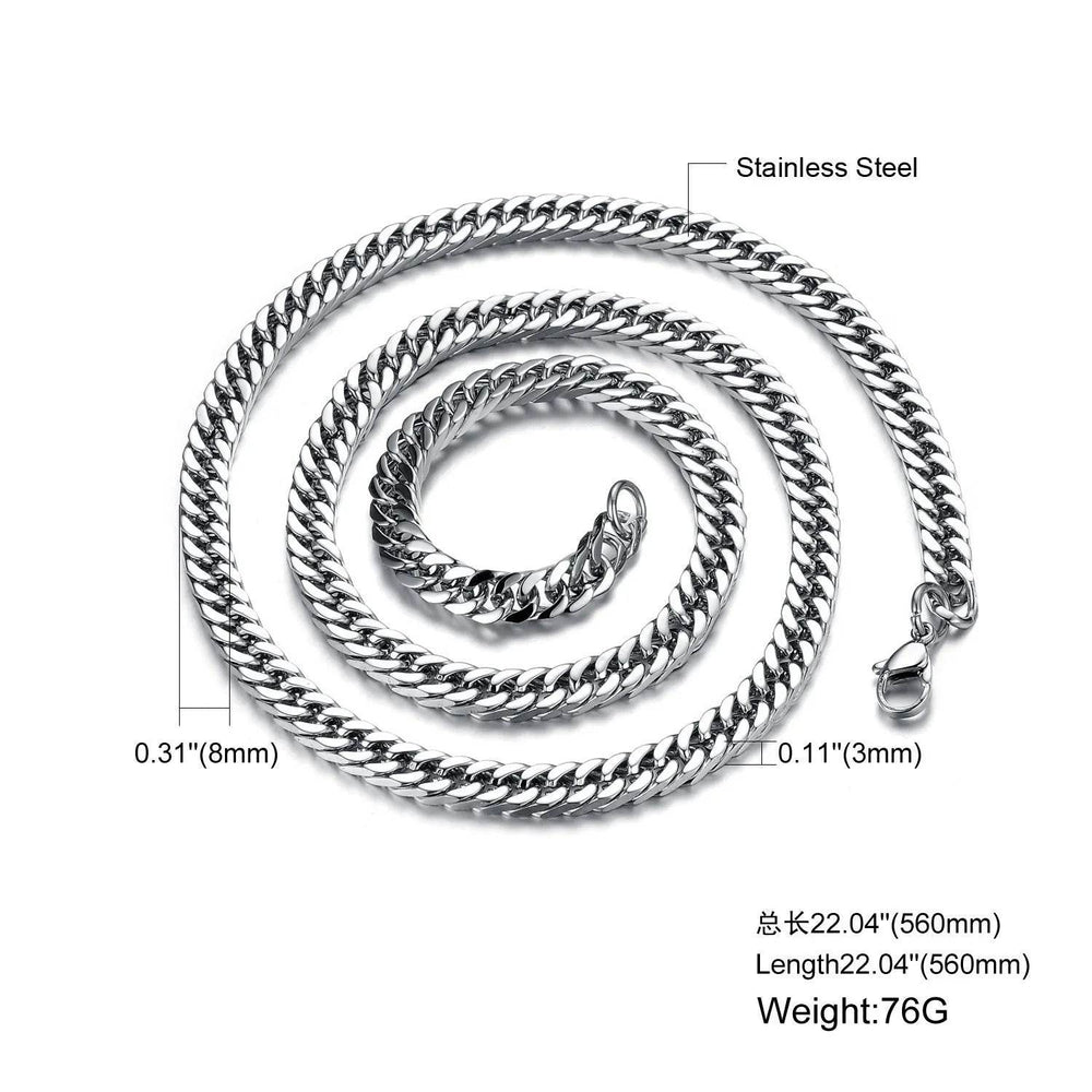 Man Necklaces Classical Stainless Steel Link Chain - EX-STOCK Canada