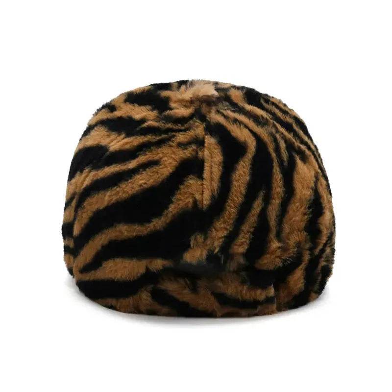 Fashion Leopard Fleece Baseball All-matching Peaked Cap - EX-STOCK Canada