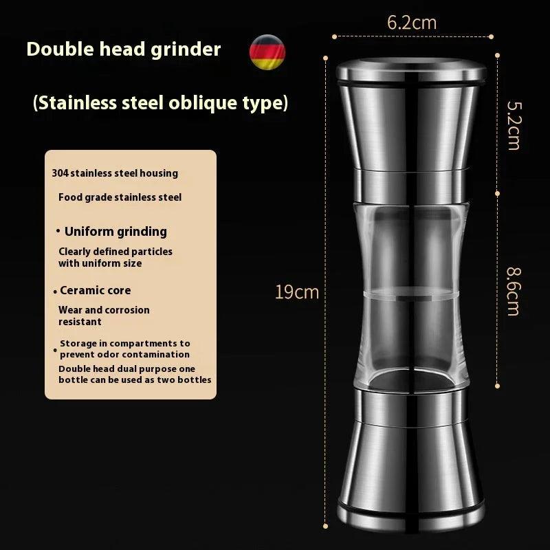 304 Double-headed Stainless Steel Pepper Grinder EX-STOCK Canada
