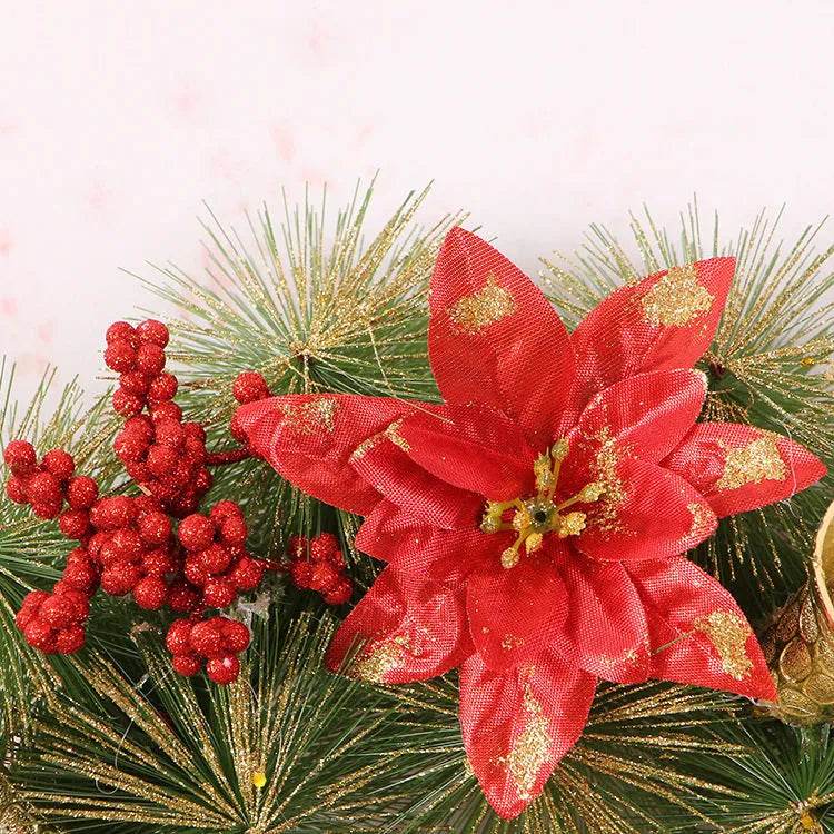 Christmas Wreath Clover Wreath Natural Pine Decorative Christmas Garland with Frost - EX-STOCK Canada