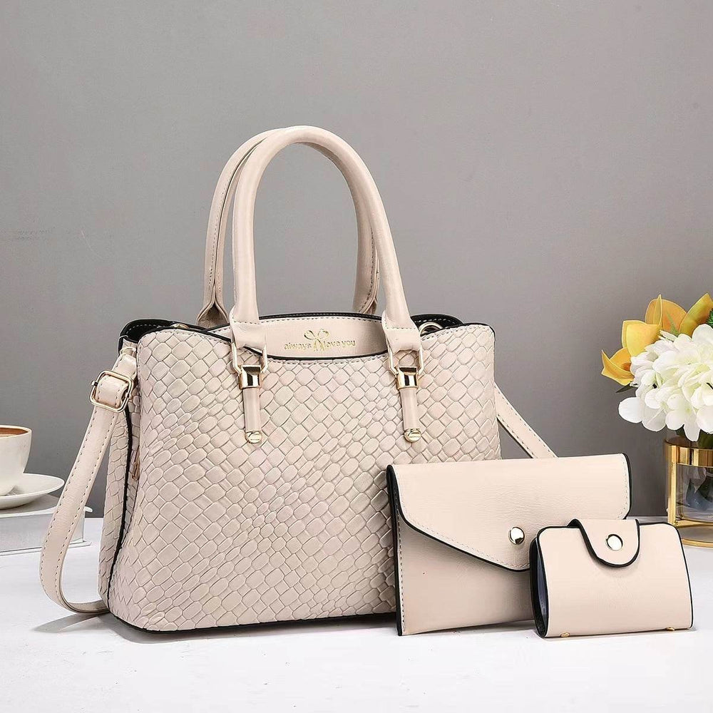 Woven Texture Three-piece Set Large Capacity One Shoulder Combination Bags women - EX-STOCK Canada