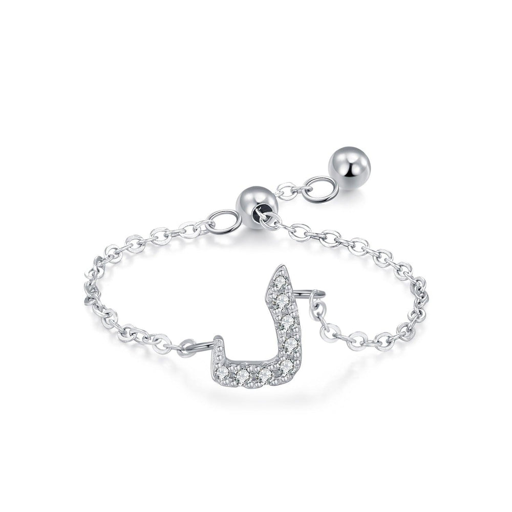 Chaîne extractible en argent sterling S925 avec lettres arabes style niche, assortie et empilableEX-STOCK Canada