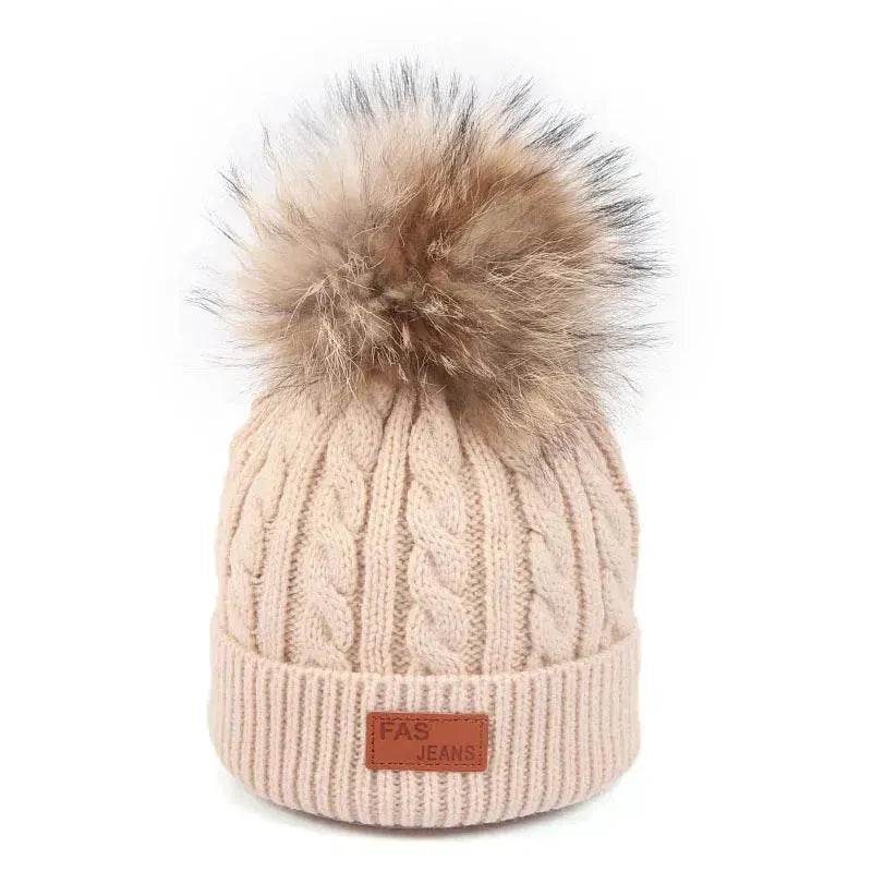 Children Winter Hat kids beanies Kids winter hat baby boy and girl warm woolen beanies faux fur beanies - EX-STOCK Canada