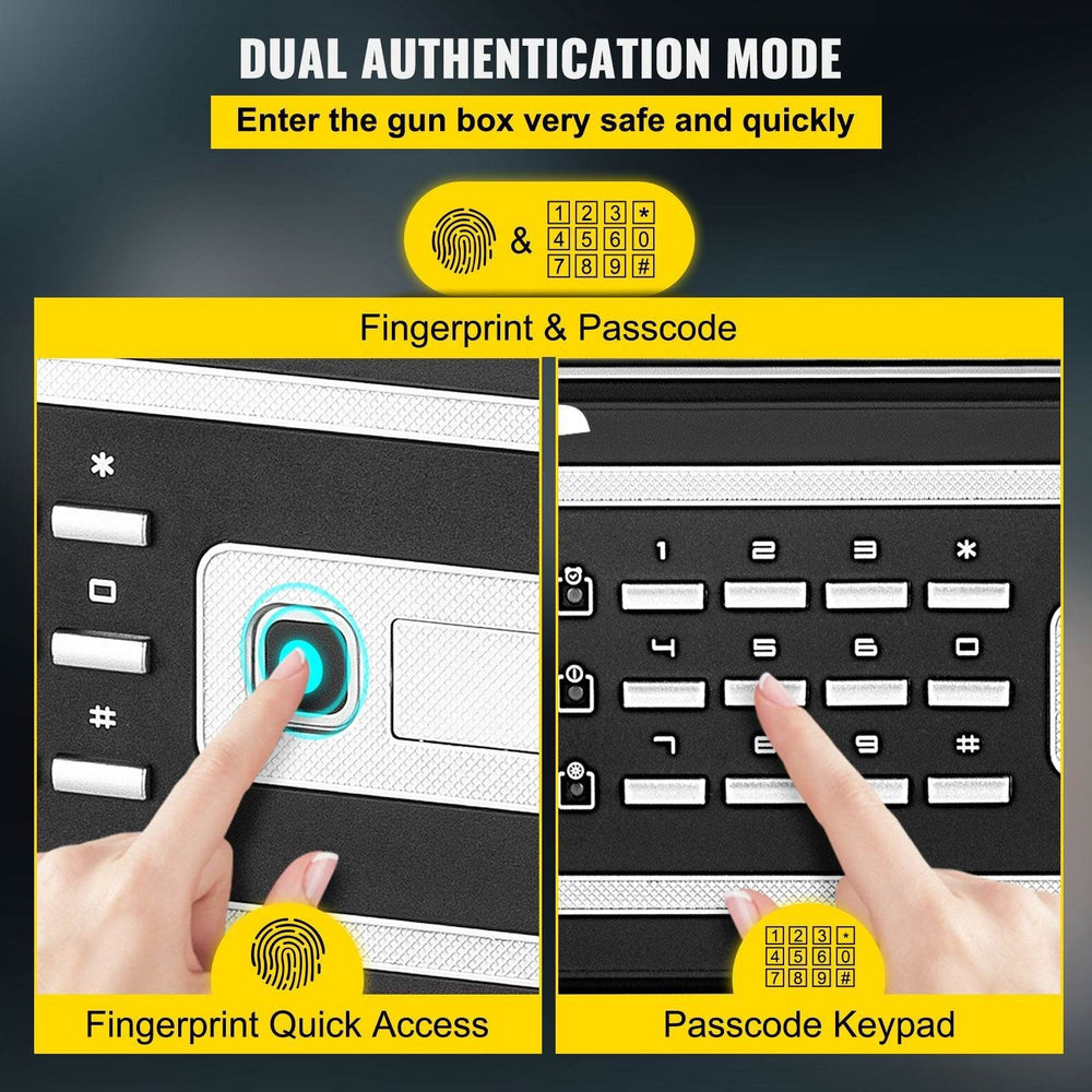 High Security Safe Box, 2.1 CU.FT Fingerprint Safe Box 2 Keys & Digital Keypad, Q235 Steel Safe Box - EX-STOCK Canada