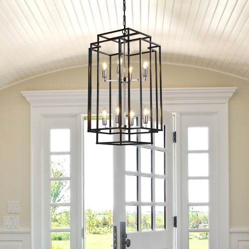 8 Lantern Tiered Chandeliers, Industrial Farmhouse Chandeliers - EX-STOCK Canada