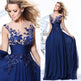 Blue Lace Flower Mirror Backless Wedding Bride Bridal Gown Dinner Party Stage Host Dress EX-STOCK Canada