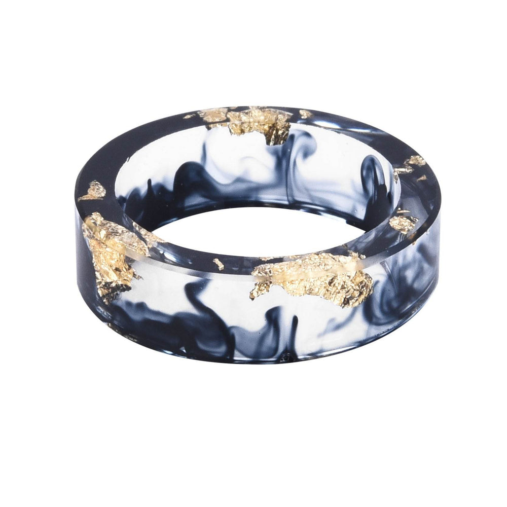 New dried flower resin ring Sen Xiao small handmade flower gold foil color Epoxy ring - EX-STOCK Canada