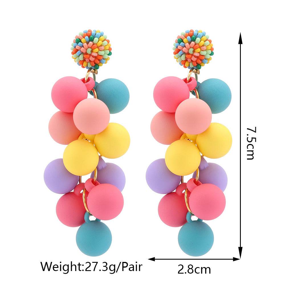 Candy Ball Earrings - Beaded Beach Stud - EX-STOCK Canada