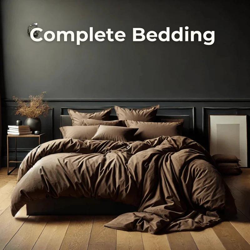 Solid Color Simple Bedding Grey Duvet Cover EX-STOCK Canada