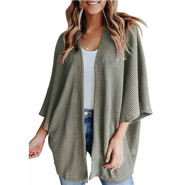 Short Sleeve Waffle Gerson Winter Fleece Women's Cardigan - EX-STOCK Canada
