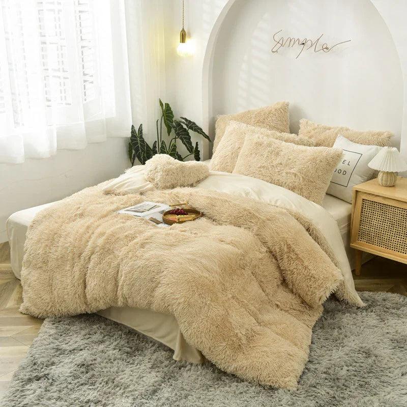 Mink Velvet Four Piece Set Long Plush Crystal Velvet Duvet Cover EX-STOCK Canada