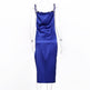 Women's Satin Drape Cowl Neck Sleeveless summer dress Strappy Cami Split Slit Party Midi Dress - EX-STOCK Canada