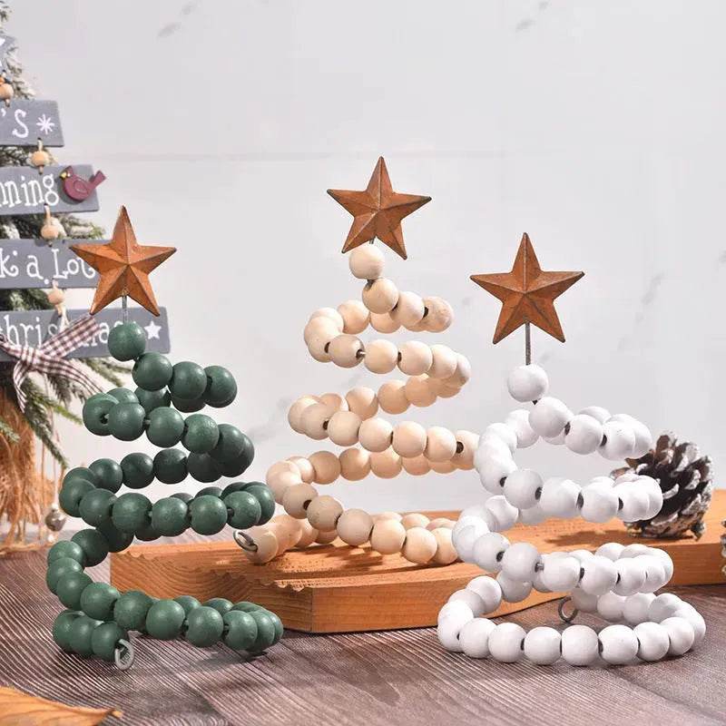 Creative Wooden DIY Twine Wooden Bead Christmas Tree decorations Ornaments - EX-STOCK Canada