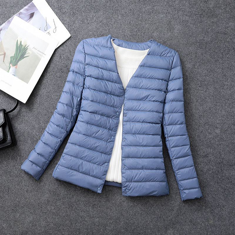 جاكيت حراري نسائي خفيف الوزن قصير للداخل برقبة دائرية EX-STOCK Canada