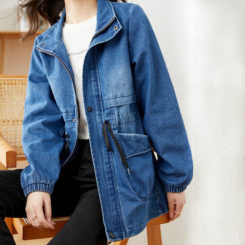 Fashion formal fitted Zip up Denim Jacket Women - EX-STOCK Canada