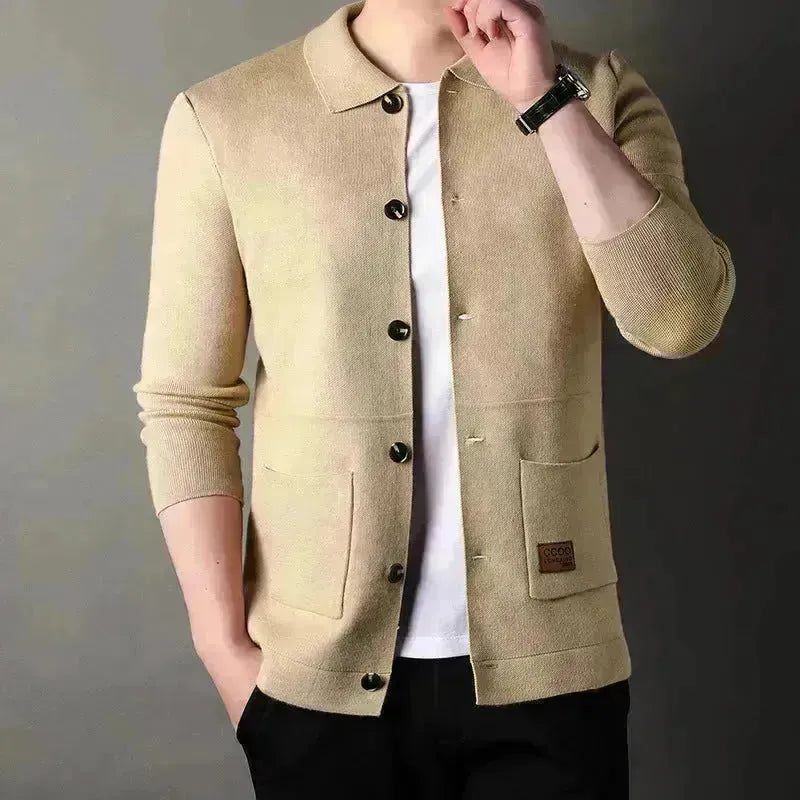 Cardigan Men de retour en tricot pour hommes en tricot et pull lâche mince