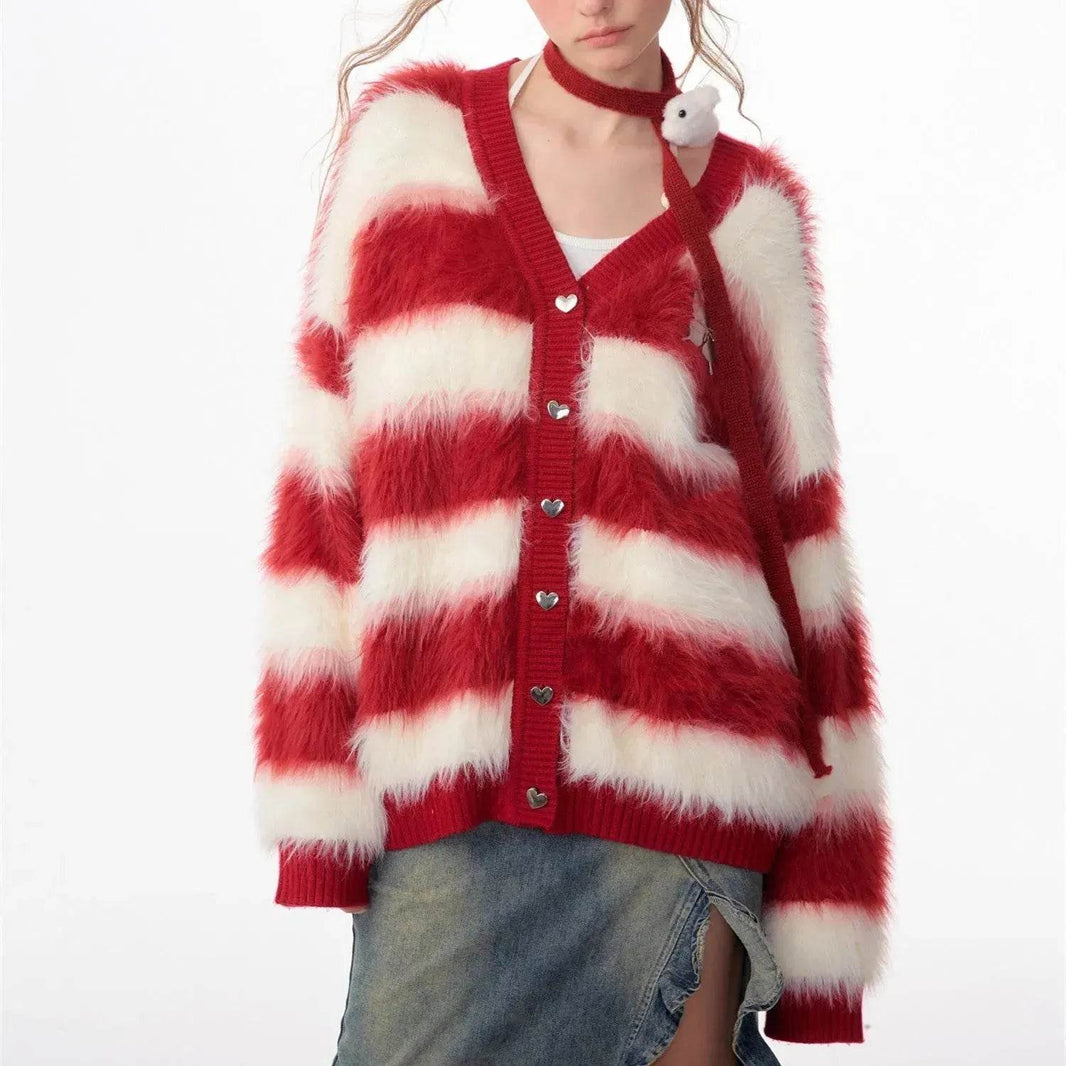 Lady in Red Winter Christmas Plush Cardigan - EX-STOCK Canada
